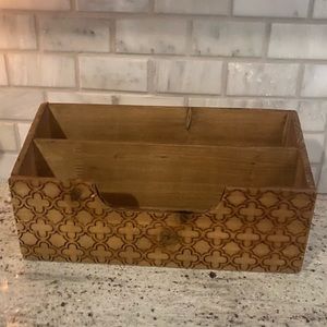 Boho Mid Century Modern Wooden Office Letter Mail Organizer Desk Decor